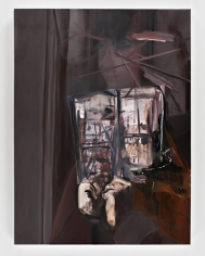 LES ROGERS  Window Reader, 2008  Oil on canvas  48h x 36w x 1d in