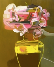 LES ROGERS  Flowers in a Yellow Vase, 2008  Oil on canvas  60h x 54w x 1d in